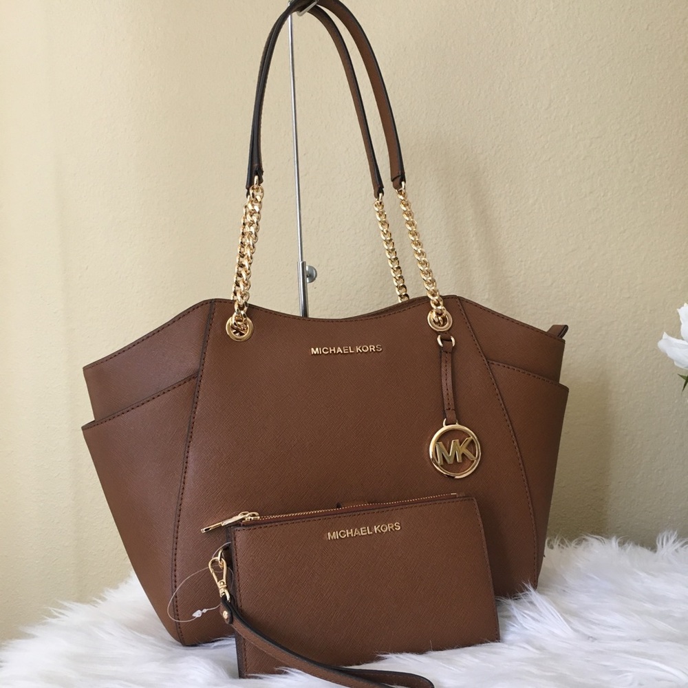 MK LG chain shoulder tote & double zipper wallet - Picture 3 of 8